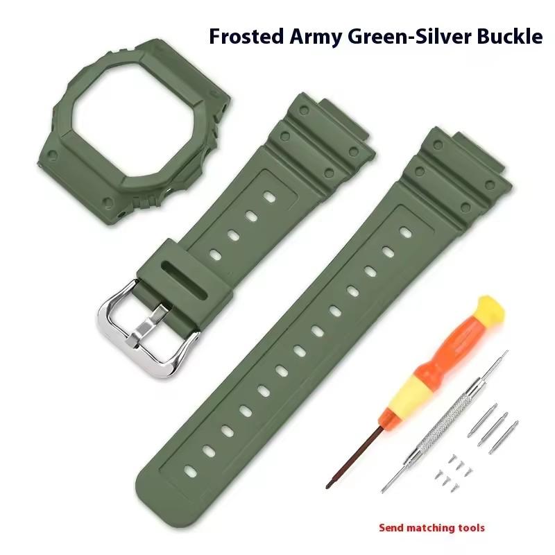 Rubber Resin Strap Case for Casio G-Shock DW-5600 GW-M5610 GW-B5600 G-5600 Men Women Replacement Bracelet Watch Accessories Band