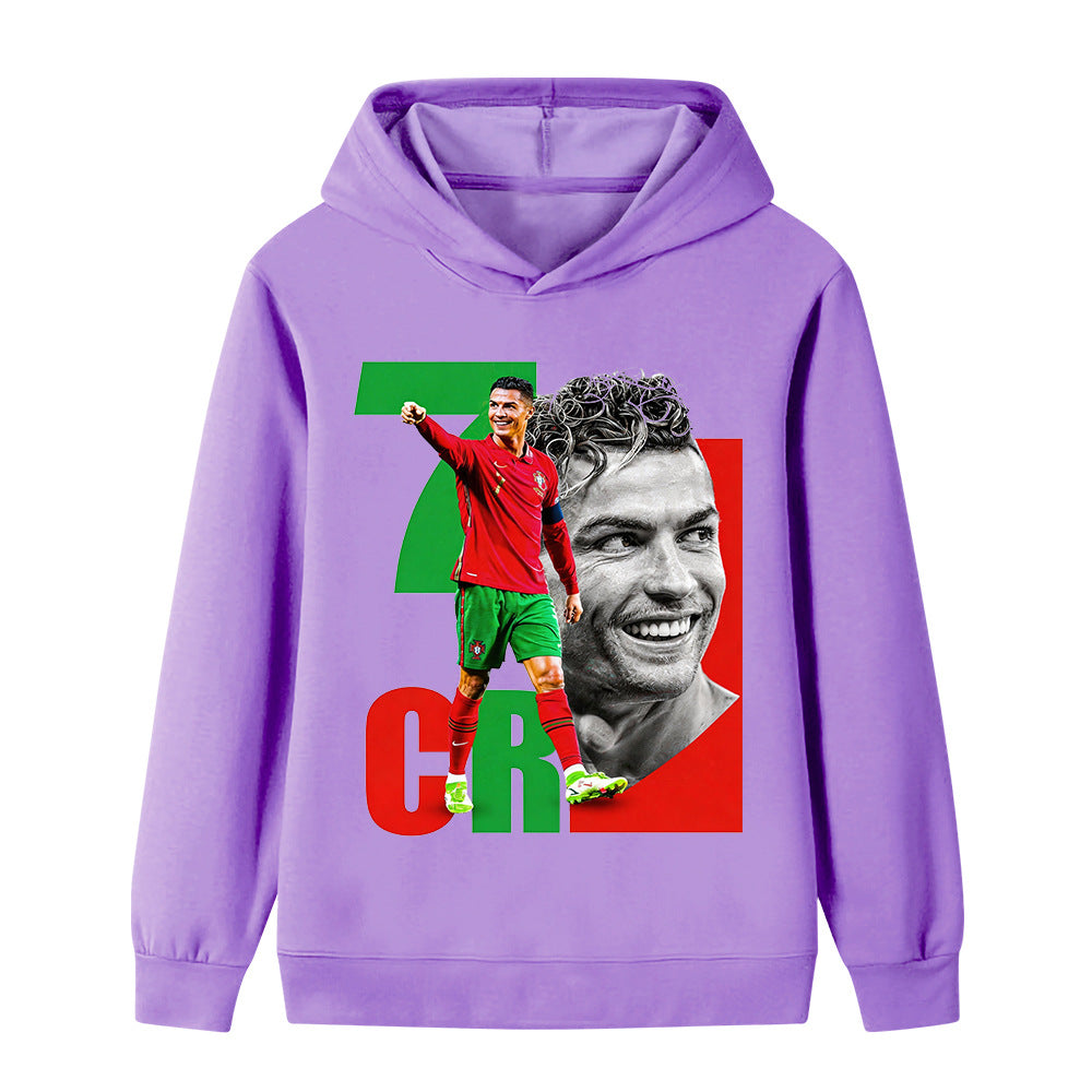 Autunno 2026 Felpa Casual per Bambini Felpa Sportiva per Ragazzi e Ragazze Stampa Ronaldo 2-14 Anni Moda Bambini Top a Felpa