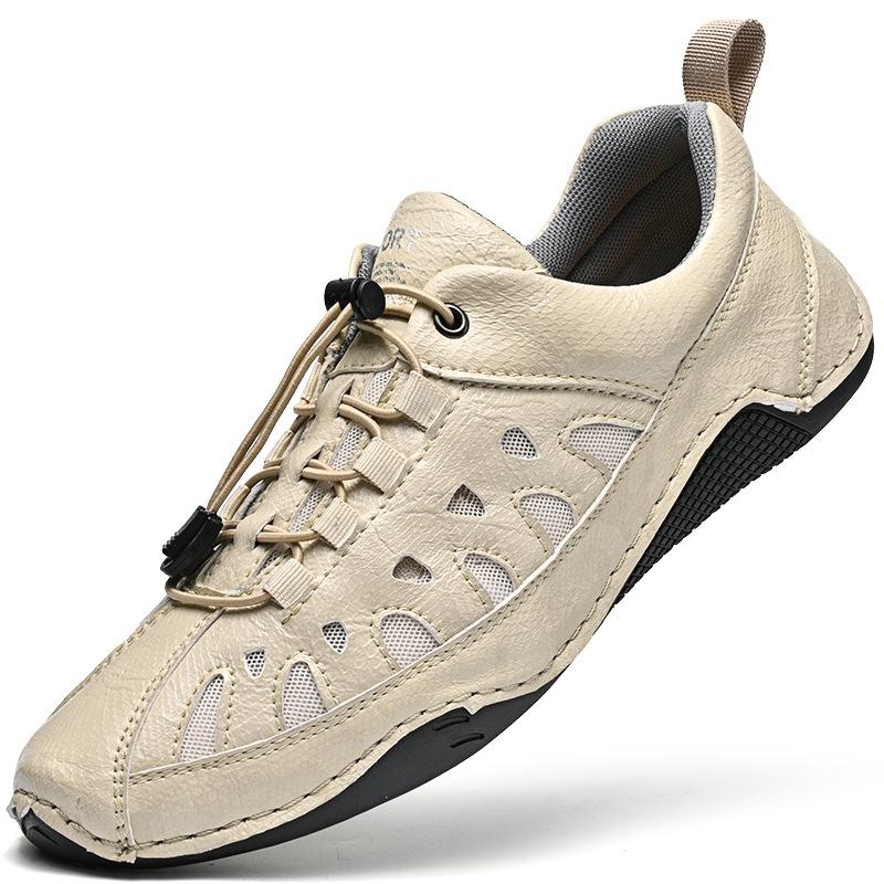 

New Men Casual Shoes Breathable Walking Sneakers Genuine Leather Mens Loafers High Quality Driving Shoes Man Sport Shoes 45