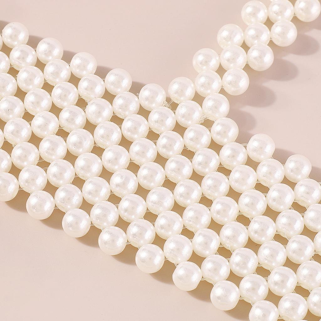 Temperamental Beaded Waist Belt Fashionable Pearl Camisole Vest Personality Body Chain For Women