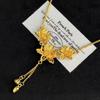 Lotus Pod and Flower Sand Gold Necklace - Women's Exquisite Chinese Style Clavicle Chain, New Arrival