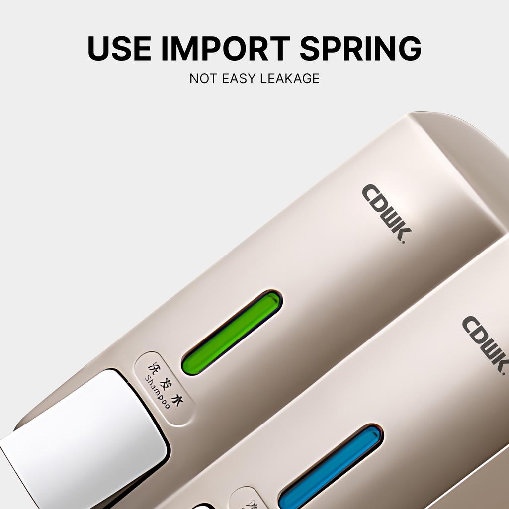 CDWK Hand Soap Dispenser Wall Mount 300ml*2 Safe ABS Soap Dispenser with Clear Window Separated