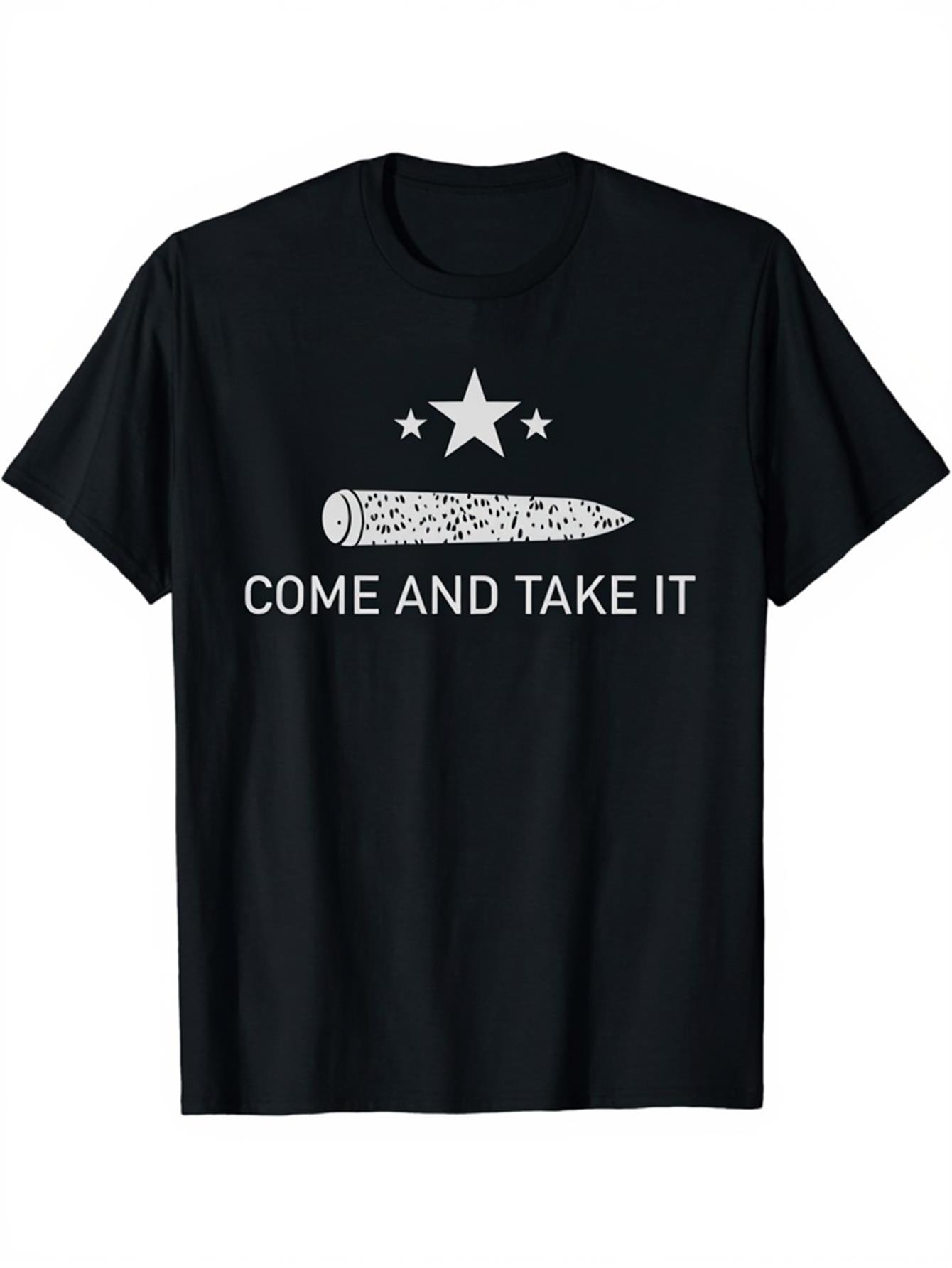 Come and Take It Texas Flag Cannon Design TShirt 100 Cotton ONeck Short Sleeve Summer Casual Mens Tshirt Streetwear S