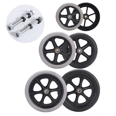 6 Inch Wheel Smooth Flexible Heavy Duty Wheelchair Front Castor Solid Tire Wheel Wheelchair Replacement Anti Slip Trolley Caster
