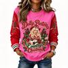 Women's Fashion Crewneck Graphic Print Pullover Long Sleeve Top for Everyday Wear