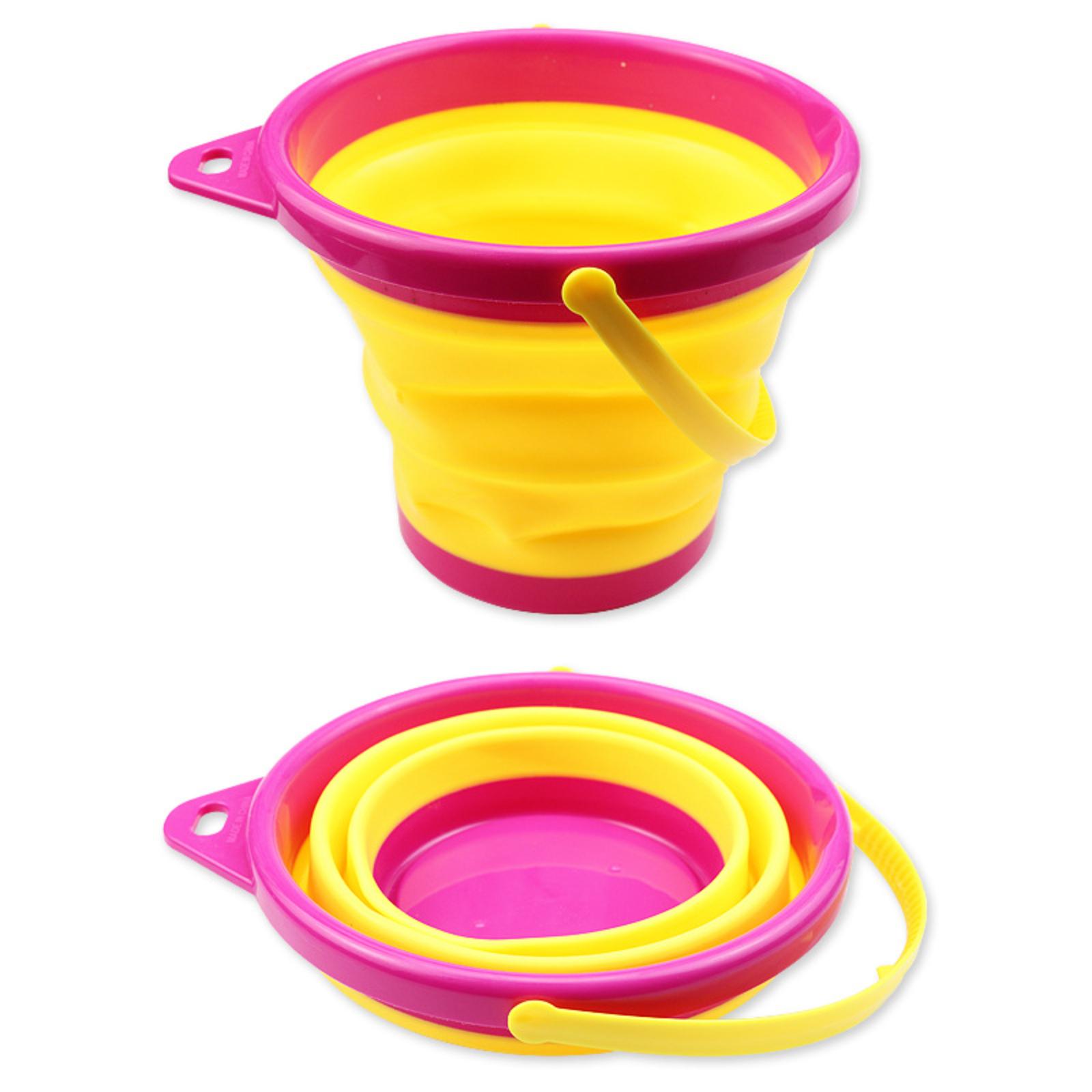 

Portable folding bucket children s toy soft rubber bucket One Size