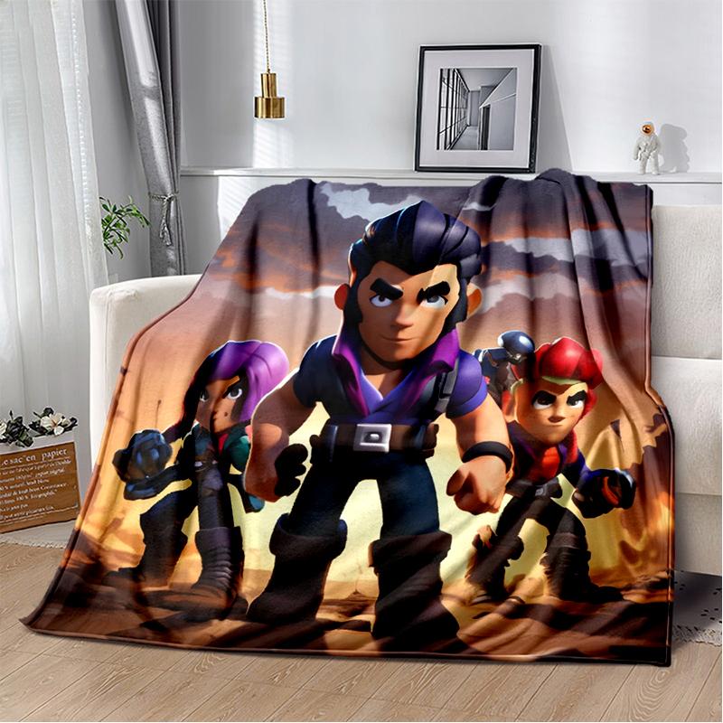 2025 New Style Brawlls  Cartoon Game Blanket,Soft Throw Blanket for Home Bedroom Bed Sofa Travel Picnic Cover Kid Gift