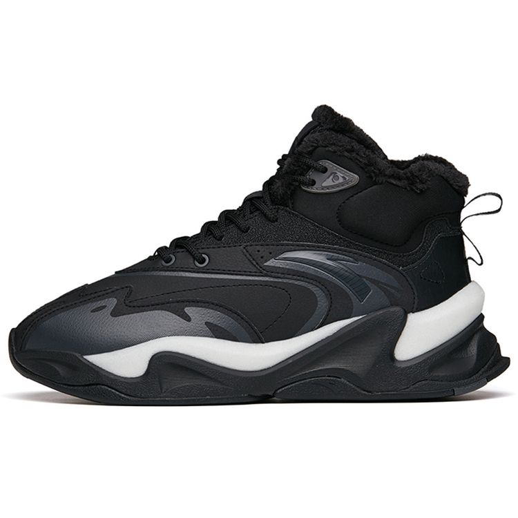 Anta Pulse Fleece High-Top Sports Casual Shoes Men Sneakers Black 112148933R-2