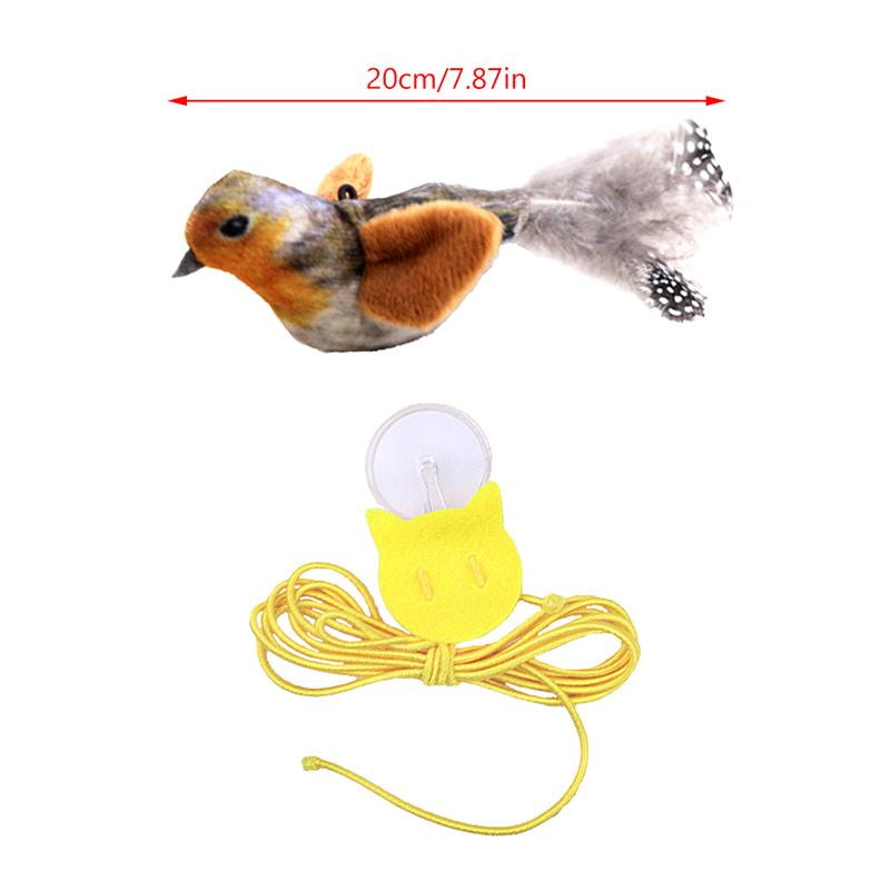 Cat Interactive Toys Catnip Bird (With Catnip) Dog Cats Touch-Activated Squeaky Pet Plush Toy Bite-Resistant Hanging Cat Toy
