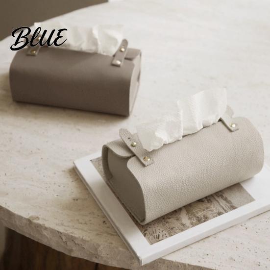 Household Tissue Box Faux Leather Box Minimalist Napkin Holder for Living Bedroom Container Room Desk Decorative Dispenser Cover Facial Tissues