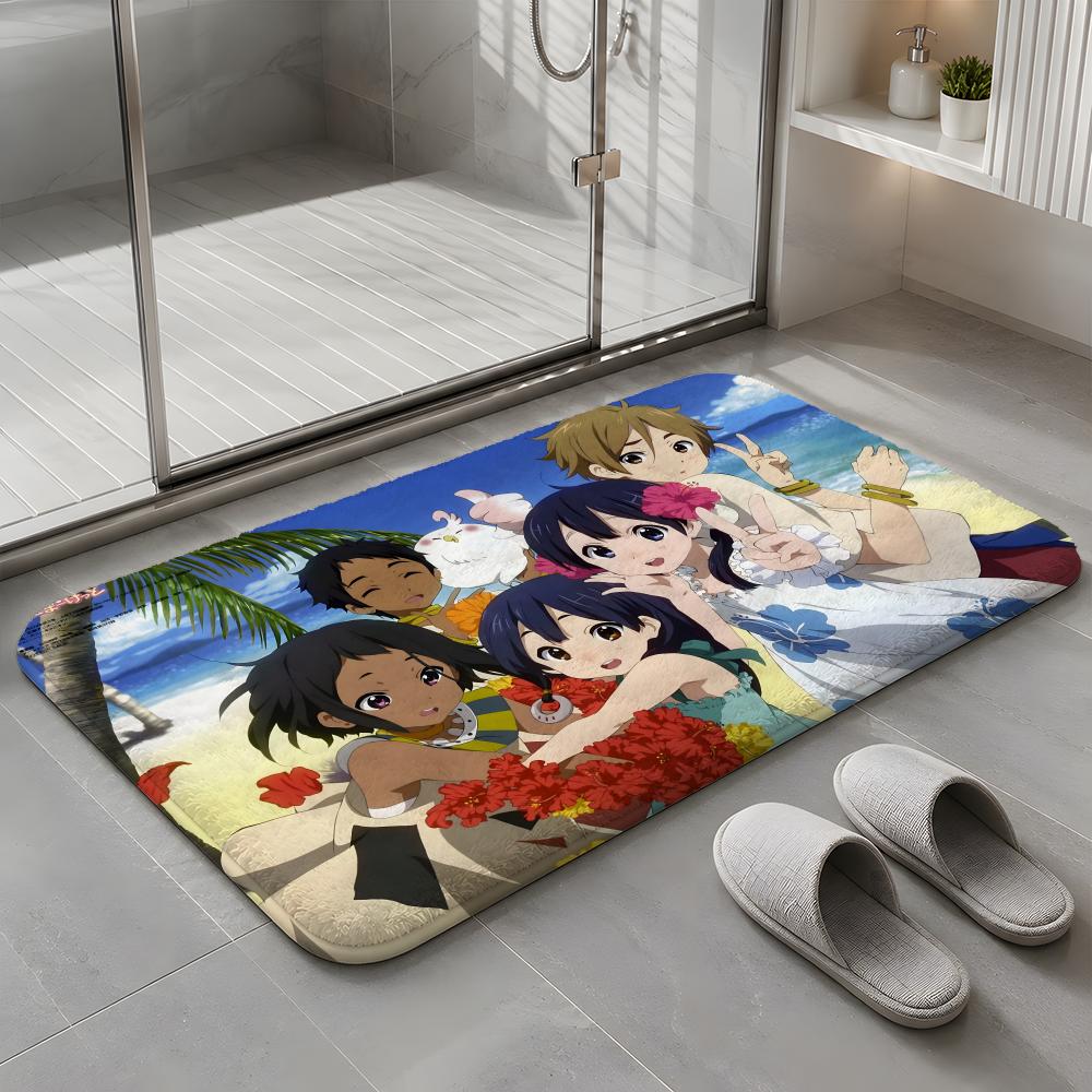 T-Tamako Market Floor Mat Soft Flannel Non-Slip Rug Washable Floor Mat for Living Room Bedroom
