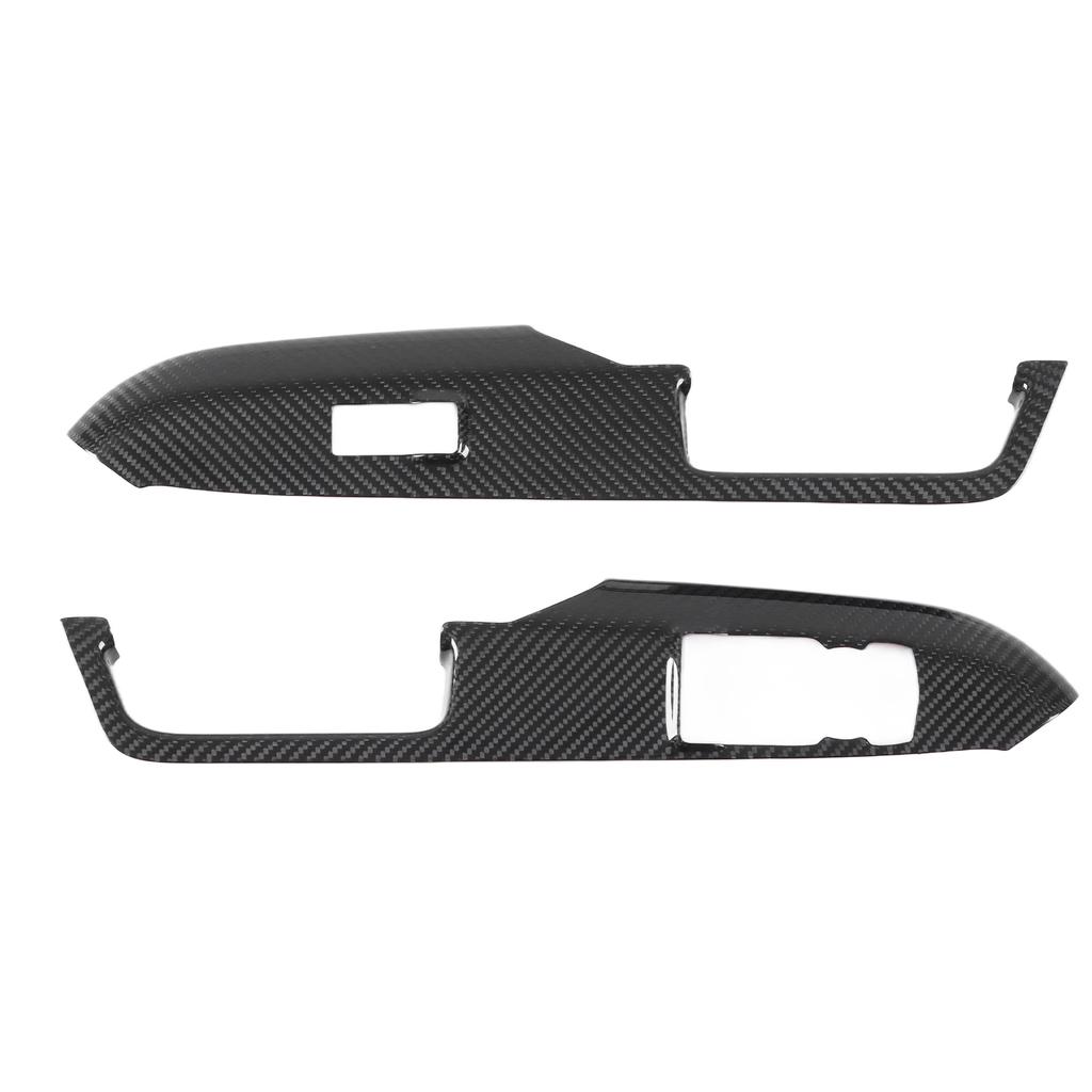 2pcs Inner Door Armrest Panel Trim Cover Carbon Fiber Replacement for Ford Mustang RHD 2015‑2021