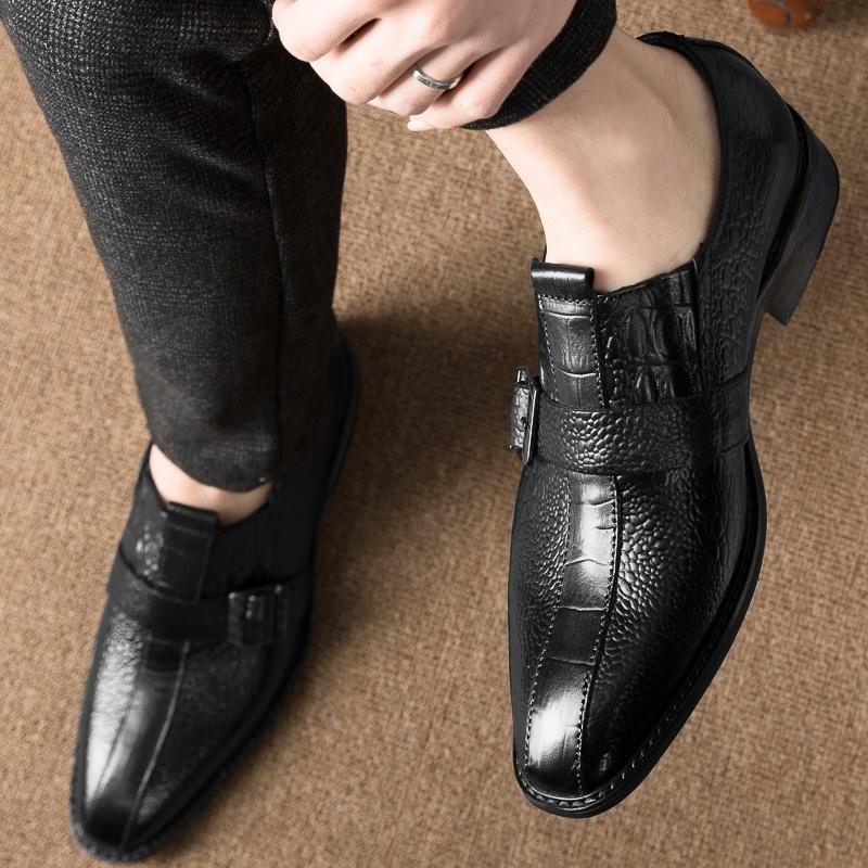 New Slip-on All-match Flats Casual Genuine Leather Men Dress Shoes Handmade Male Comfortable Loafers Mens Slip On Walking Shoes