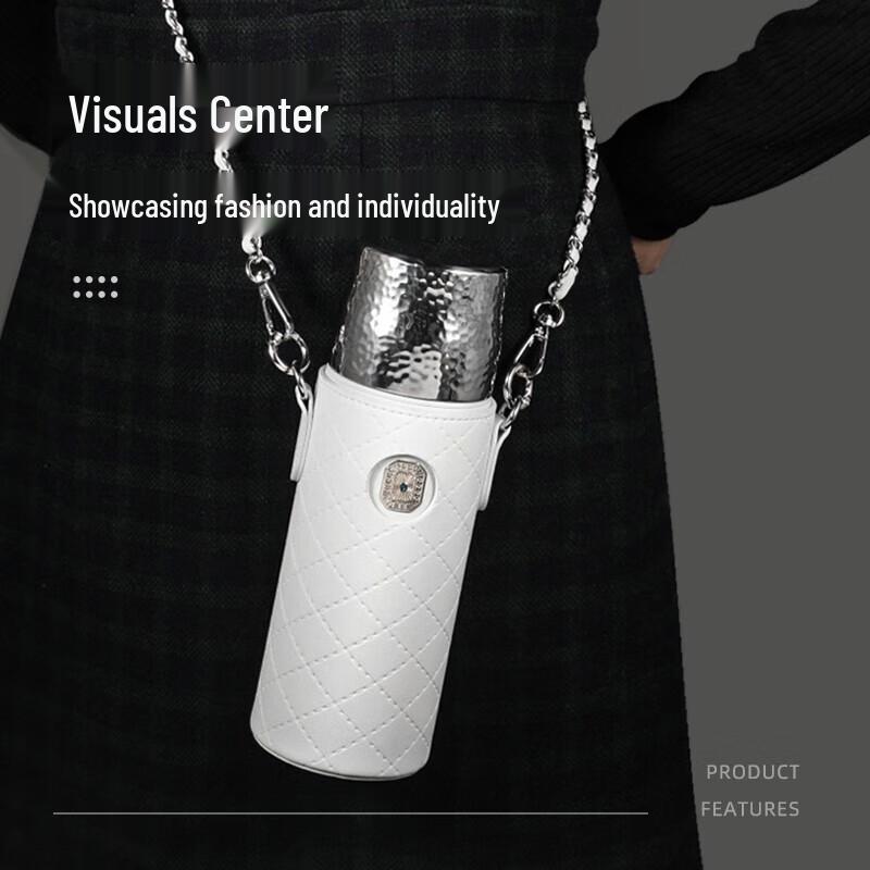 Temake 420ml Hammered Insulated Tea Cup with Ceramic Liner and Strap