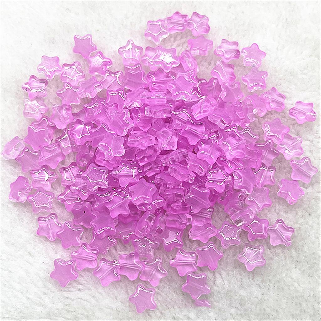 Colorful 30pcs 8mm Mini Polychrome Cute Gradient Five-pointed Star Glass Beads Loose Spacer Beads Jewelry Making DIY Handmade
