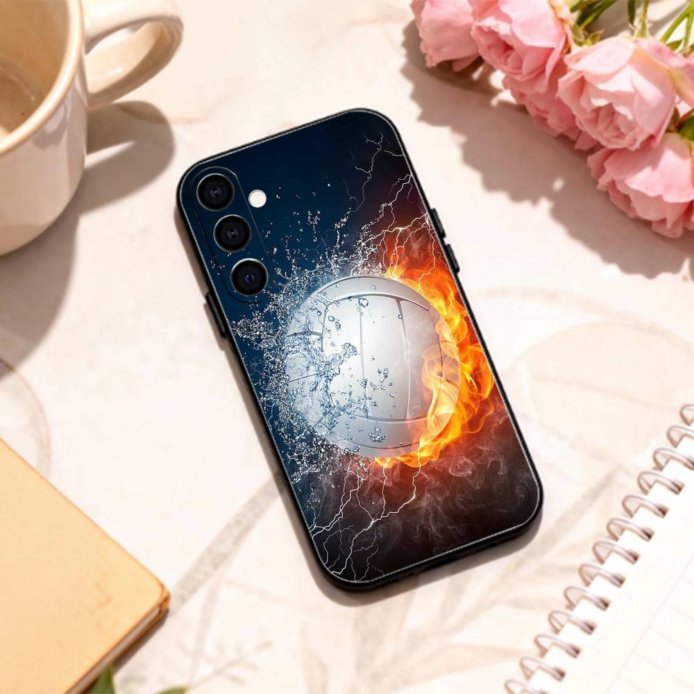 Splash W-Wasserball Sport Handyhülle Für Samsung Galaxy A73,A72,A71,A70,A53,A52,A51,Andere Weiche Schwarze Hülle