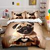 Cute Pug 2/3 Piecebedroom setChildren'sGift Teenagers Adulte Microfibre Double Bed Single Bed DuvetCover with ZipRoom Decor
