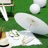60/80CM DIY Hand-Painting Paper Umbrella Chinese Style Decorative White Oil-paper Umbrella with Wooden Handle Kids Coloring Oriental Umbrella Crafts