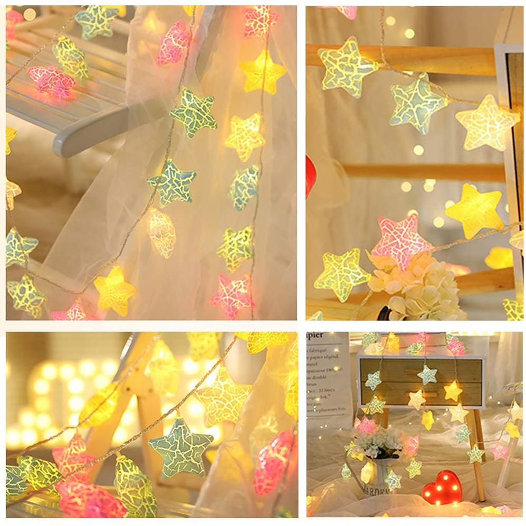 Star Shape LED String Light 20 LED Room Decoration Battery Powered Garland  Birthday Garden Party Children's Room 3 Meters