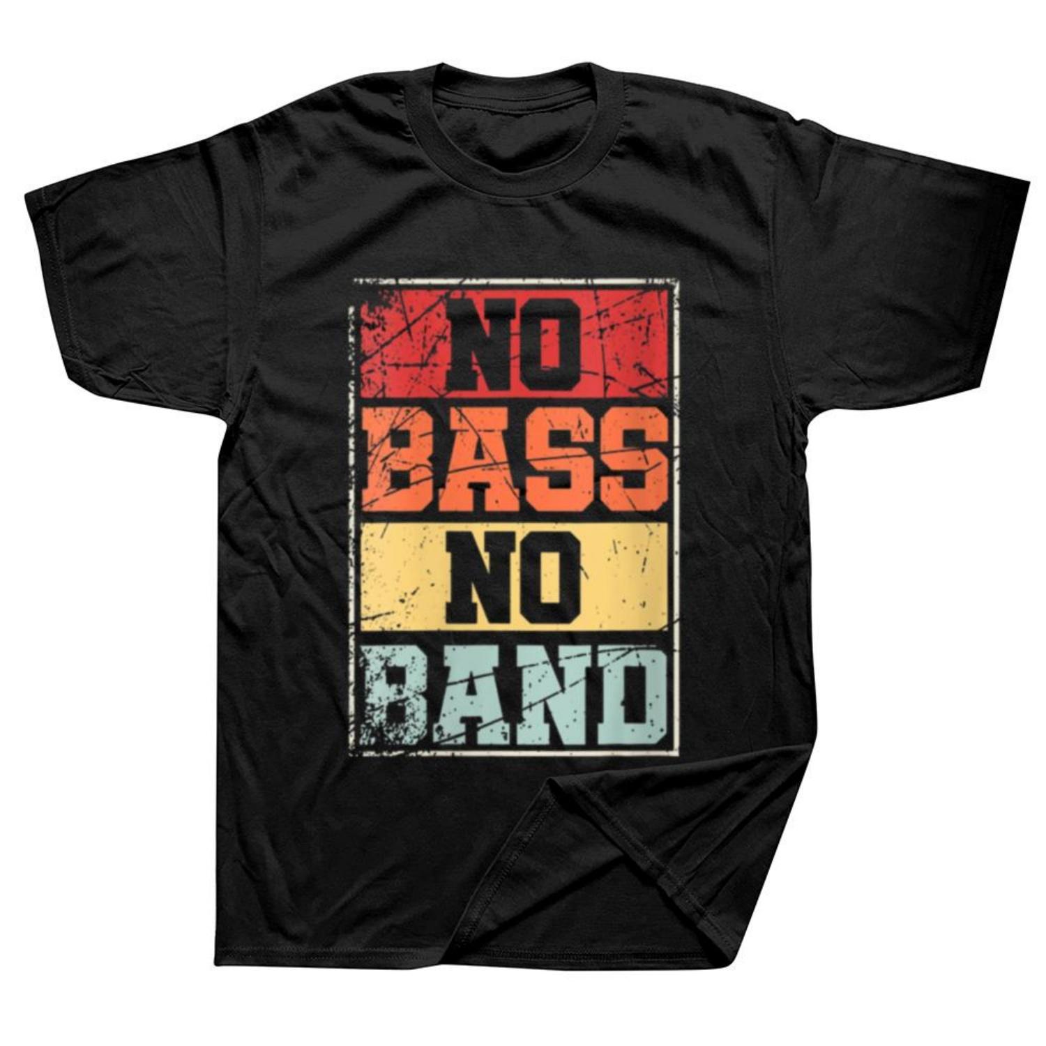 

Mens No Bass No Band Bass Player Print T-Shirt Fashion Women s Team Short-Sleeved Round Neck T-Shirt Oversized Unisex T Shirt XXXXXL чорний