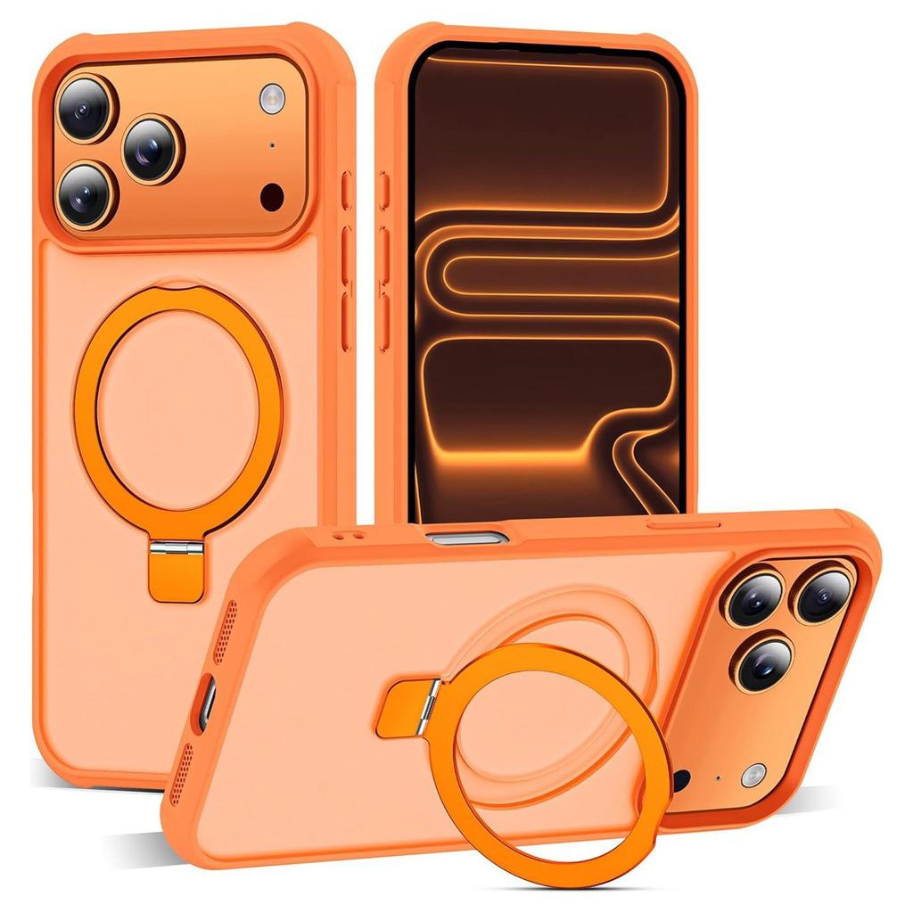 Magnetic suction bracket fulcrum mobile phone case for iPhone17ProMax protective case Apple 16E matte anti-drop 15