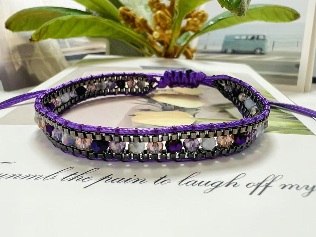 European & American Handmade Woven Crystal Retro Ethnic Friendship Bracelet for Women