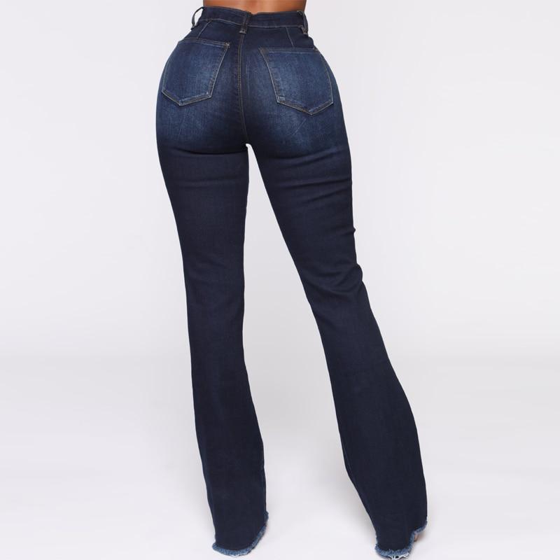 High Waisted Jeans Stretch Flared Denim 