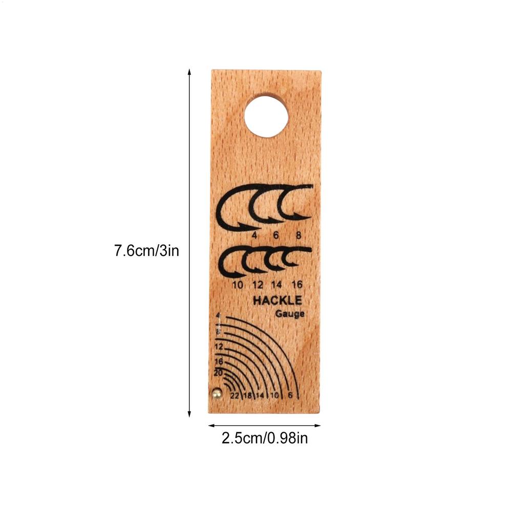 Wooden Fly Rig Hook Size Chart Precise Wooden Measuring Tools Fly Fishing Supplies for Holiday Birthday River Lake Shallow