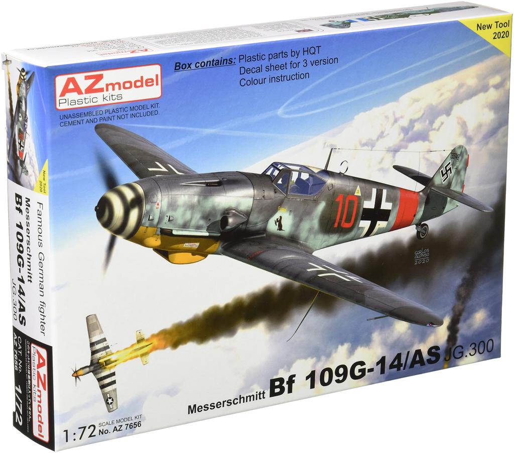 AZ Model 1/72 scale German Air Force Messerschmitt Bf109G-14/AS JG.300 Plastic Model Kit AZM7656