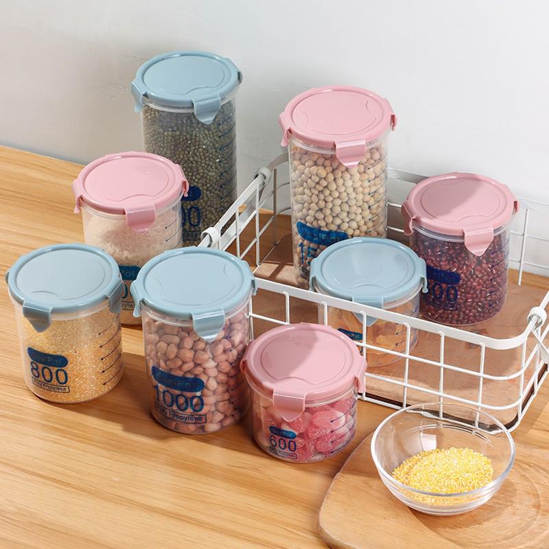 Round Dopamine Leak-Proof Food Grade Fresh-Keeping Jar for Dorm and Home Use