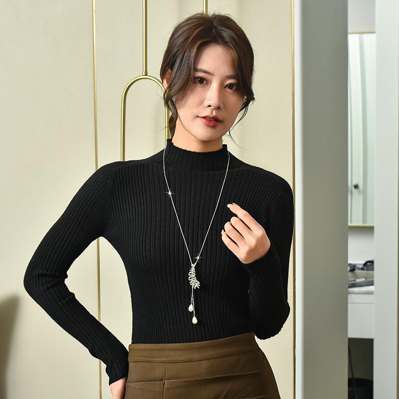 Japan And Korea Leaf Pearl Sweater Chain Accessories Autumn And Winter Versatile Feather Long Necklace Women'S Accessories