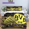 Borussia Dortmund Team Logo Muster Bettwäsche Heimdekoration Geburtstagsgeschenk (1 Bettbezug + 2 Kissenbezüge, ohne Füllung)