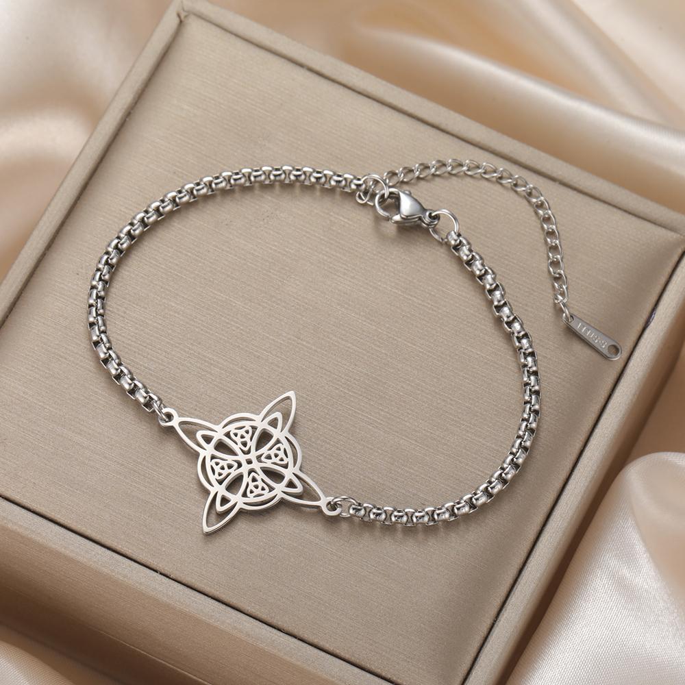 Dawapara Keltský Triquetra Uzel Trojice Náramek Wicca Symbol Nerezová Ocel Irský Dárek Amulet Štěstí Šperk