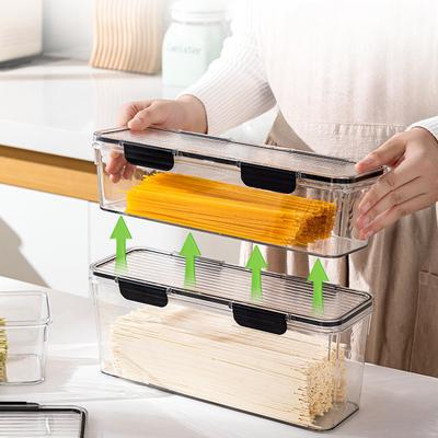 Lebensmittelechte Multifunktionale Nudelaufbewahrungsbox, Küchenhaushalts-Getreidedichtungsbox, Transparente Kunststoff-Aufbewahrungsbox mit großem Fassungsvermögen