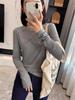 Trendy American Crew Neck Long Sleeve Slim Fit Top for Women - Autumn/Winter