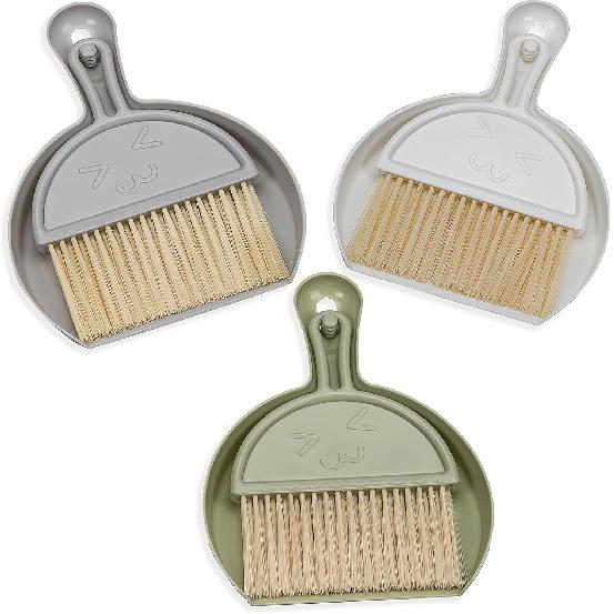 Hand Broom and Dustpan Set, Computer Desk Keyboard Hand Broom Sofa Pet Cage Cleaning Brush, Mini Brooms and Dustpans for Indoor, Kitchen, and Car