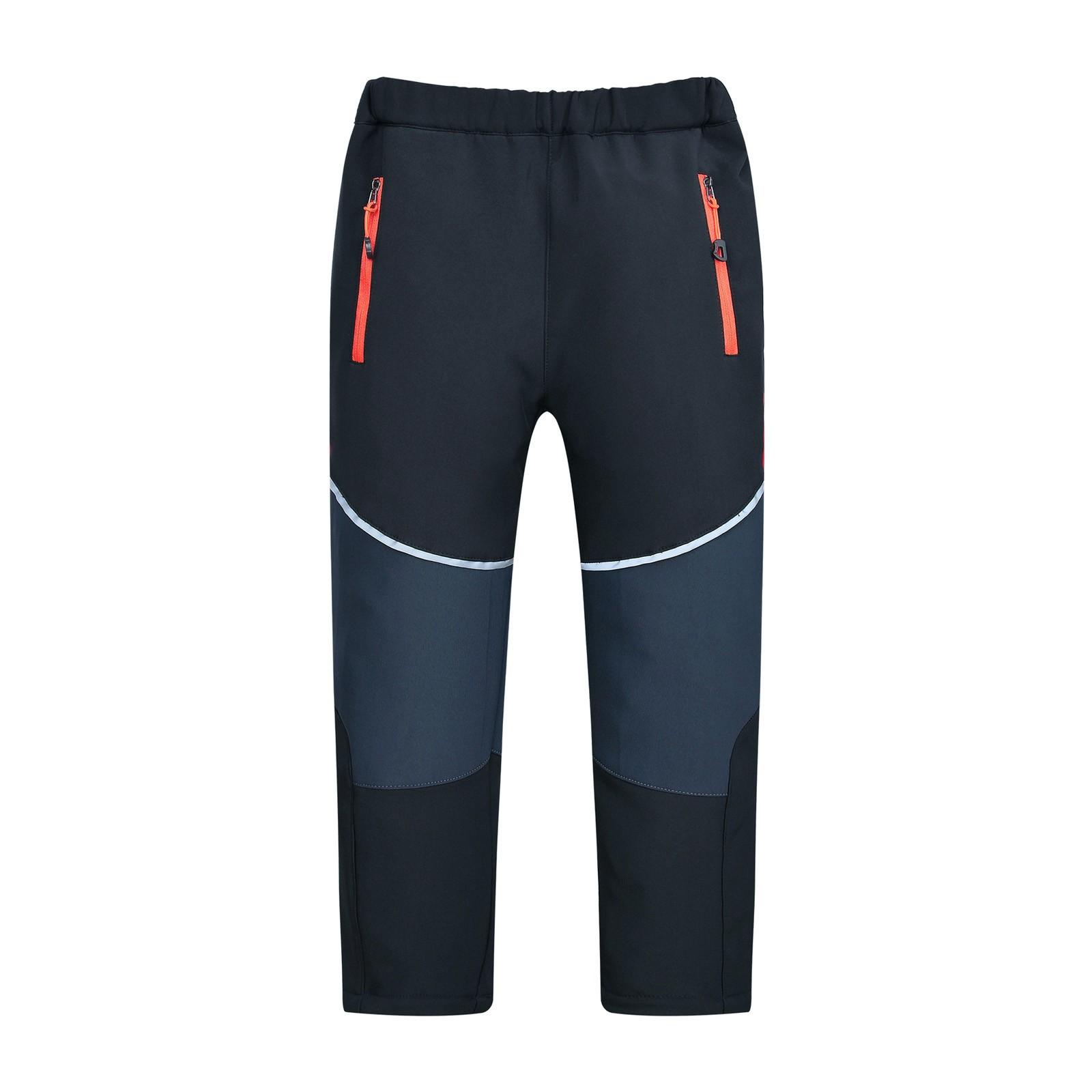 

Детский однотонный лыжный костюм для маленьких мальчиков и девочек, утепленные брюки с карманами и карманами L