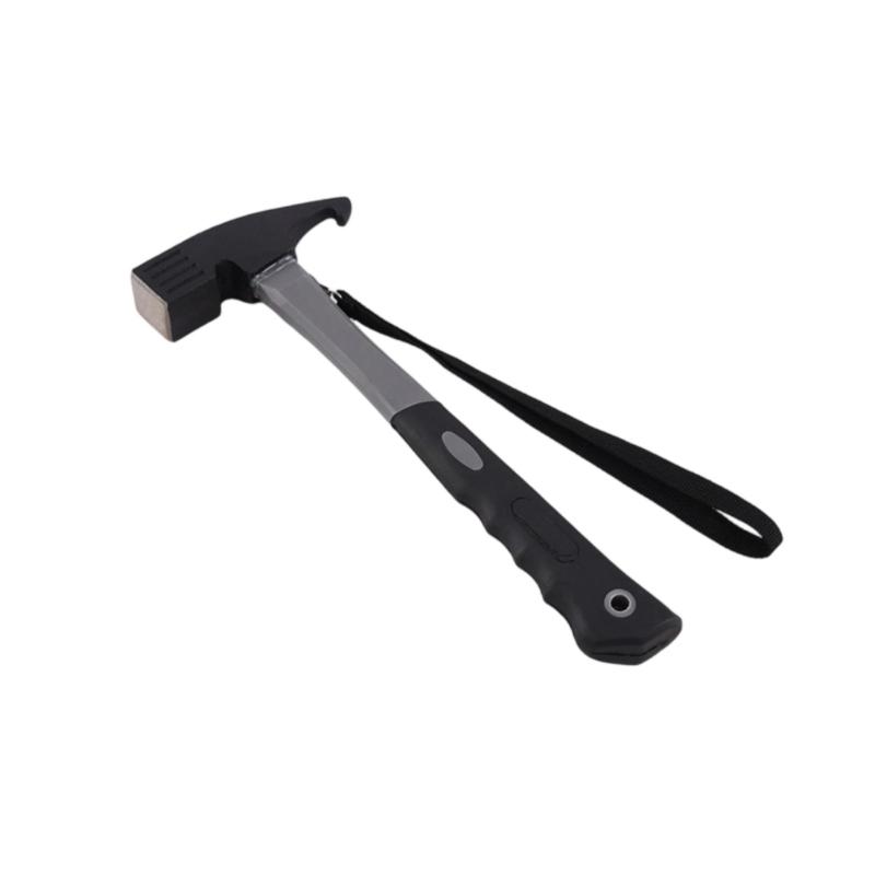 Heavy Duty Camping Hammer Carbon Steel Claw Hammer for Outdoor Tent Ergonomic Grip Camping Hammer Outdoor серый