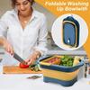 Raised Base Foldable Fruit Vegetable Washing Basket Double Layer Sink Strainer Colander  Tableware