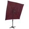 vidaXL Parasol with Aluminum Pole 4-Layer Bordeaux Red 250x250 Cm