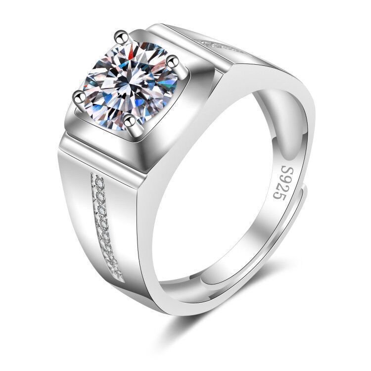 925 Sterling Silver Fashion Men s Mozambican Ring Open Ring Jewelry adjustable opening