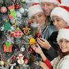 10-50Pcs Wooden Christmas Ornaments Unfinished Wood Slices with Holes Wooden Blanks Pendants for Kid DIY Craft Christmas Tree De