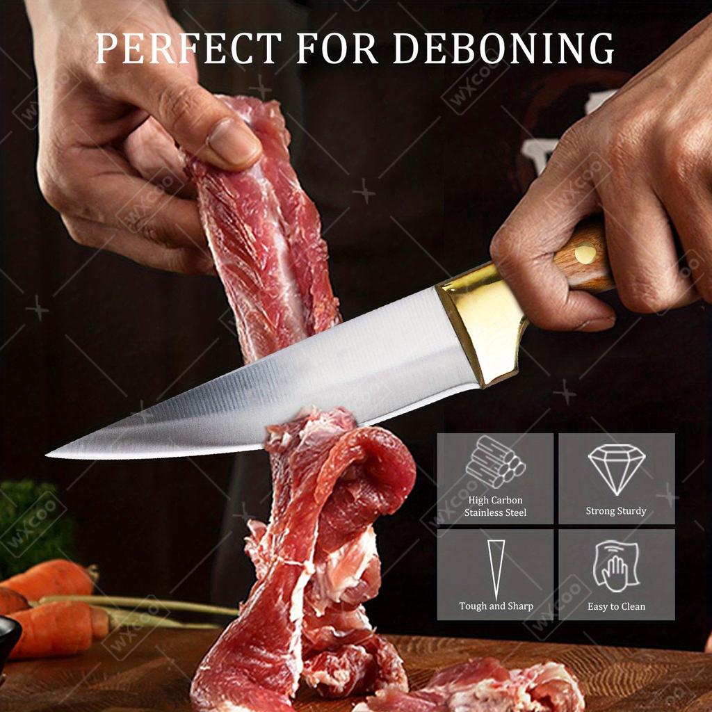 1 PC Handmade Forged Stainless Steel Kitchen Knife Professional Boning and Cutting Cleaver Meat Vegetable Utility Cooking Knife