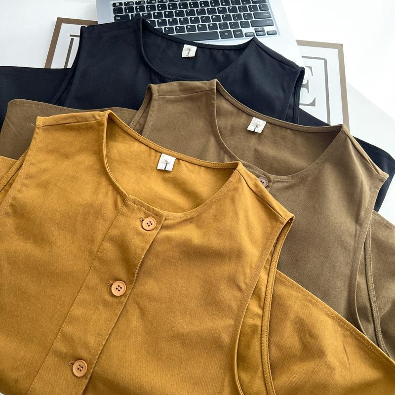 Plus Size Women Casual Solid Waist Cinching Sleeveless Vest Cardigan