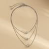 Stacked French cold wind round bead collarbone chain, simple necklace women's niche design item