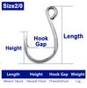 FishTrip Inline Single Hooks 25pcs Replacement Hook Lures Hook Wide Gap for Treble Replacement