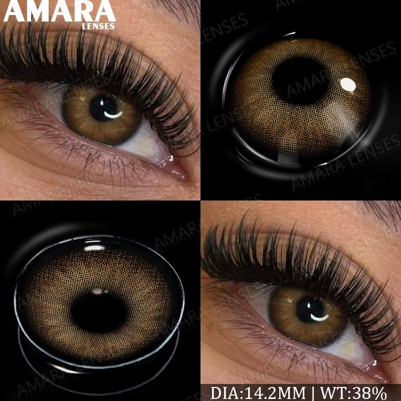 AMARA  Fashion Colored Contact Lenses Natural Brown Eye Lens Gray Contact Eye Lenses Blue Lenses Contacts for Dark Eyes