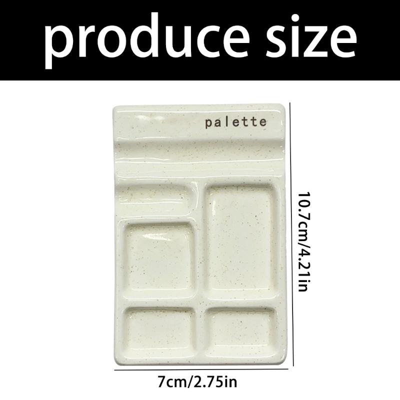 Mehrzweck-Künstlerpalette mit Pinselhaltern 4 Näpfe Keramikpalette für Künstler Student Wasserfarbe Öl Acrylmalerei