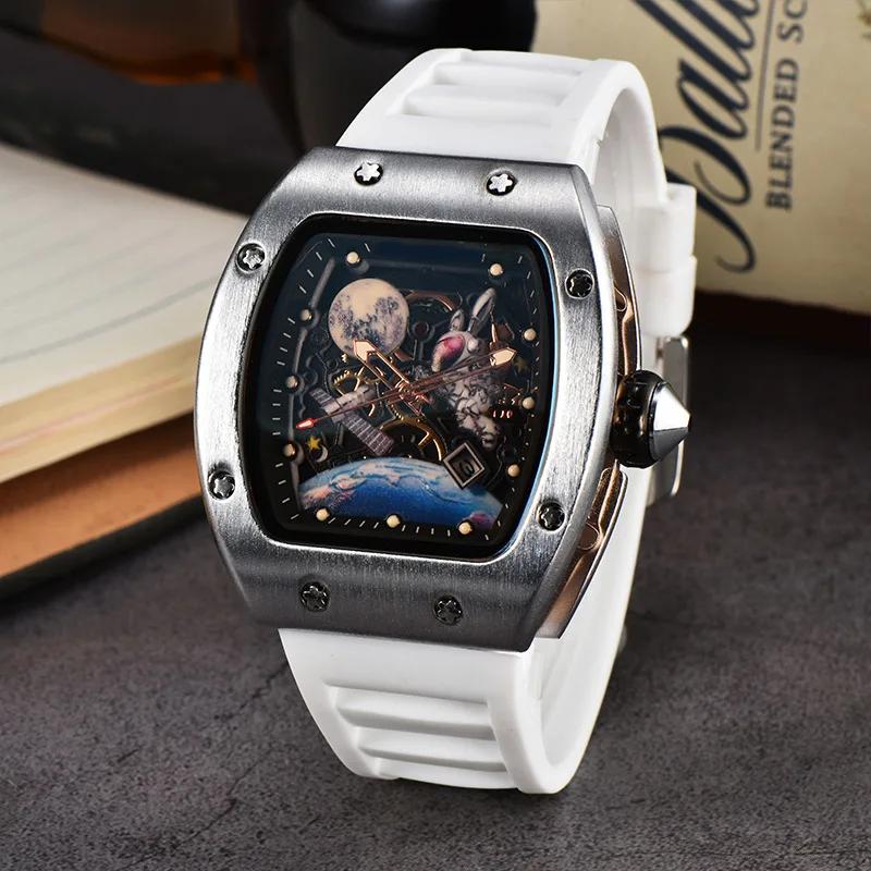 2025 New Barrel-shaped Space Astronaut Luminous Hollow Tourbillon Fashion Men's Quartz Watch