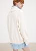 UMARMUNG Pure Cotton Crochet Collar Half Zipup Pullover_Ivory